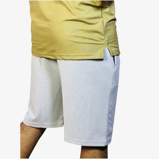 Men's Olive Textured Casual Shorts | Comfort Fit Everyday Wear